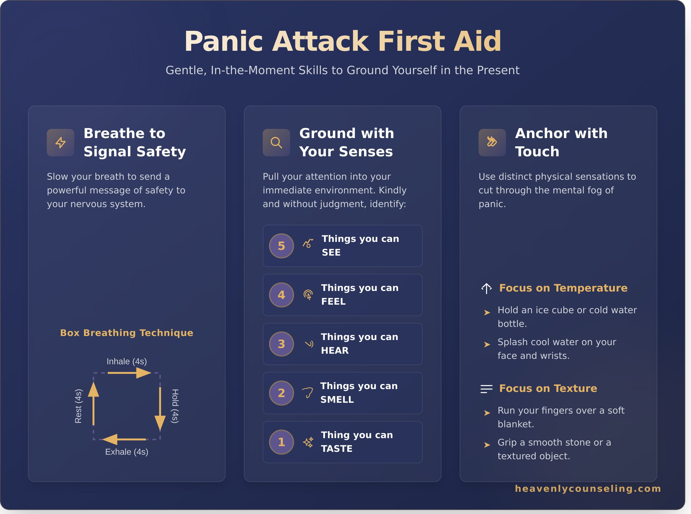 Panic Attack Coping Skills: A Gentle Guide to Finding Calm - Infographic